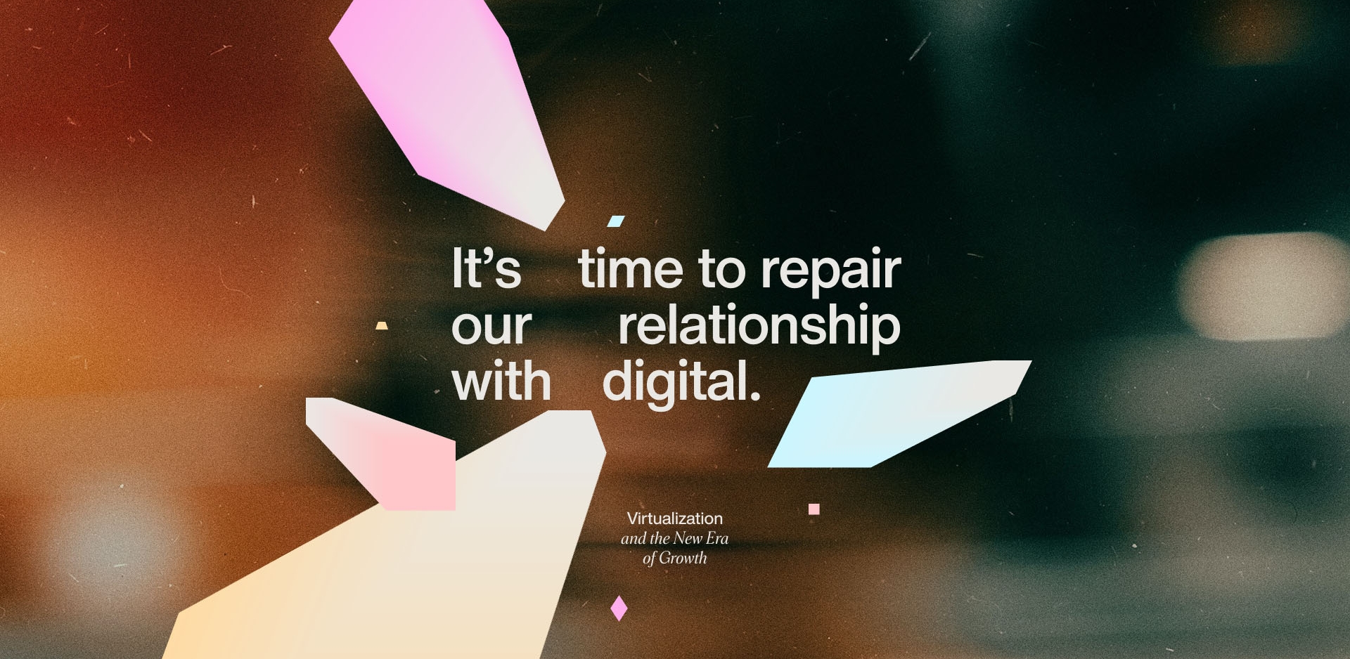 The transformation of digital accompanied by colorful shapes