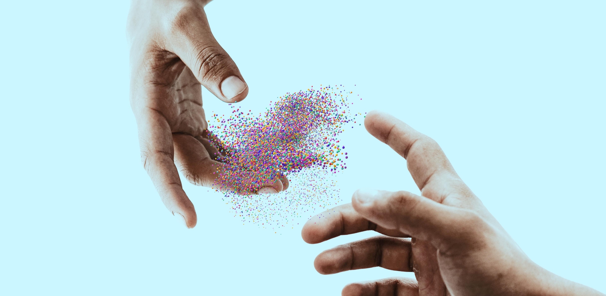 Two hands trying to touch