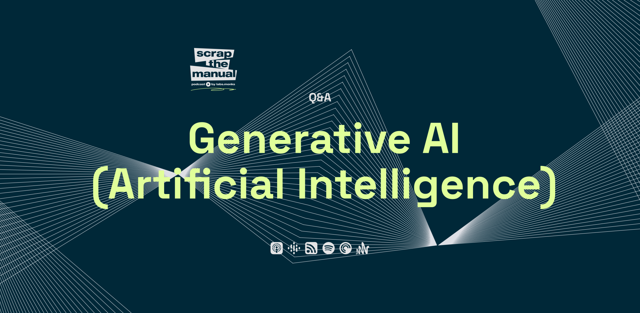 a blue backdrop with the copy "Generative AI (Artificial Intelligence)"