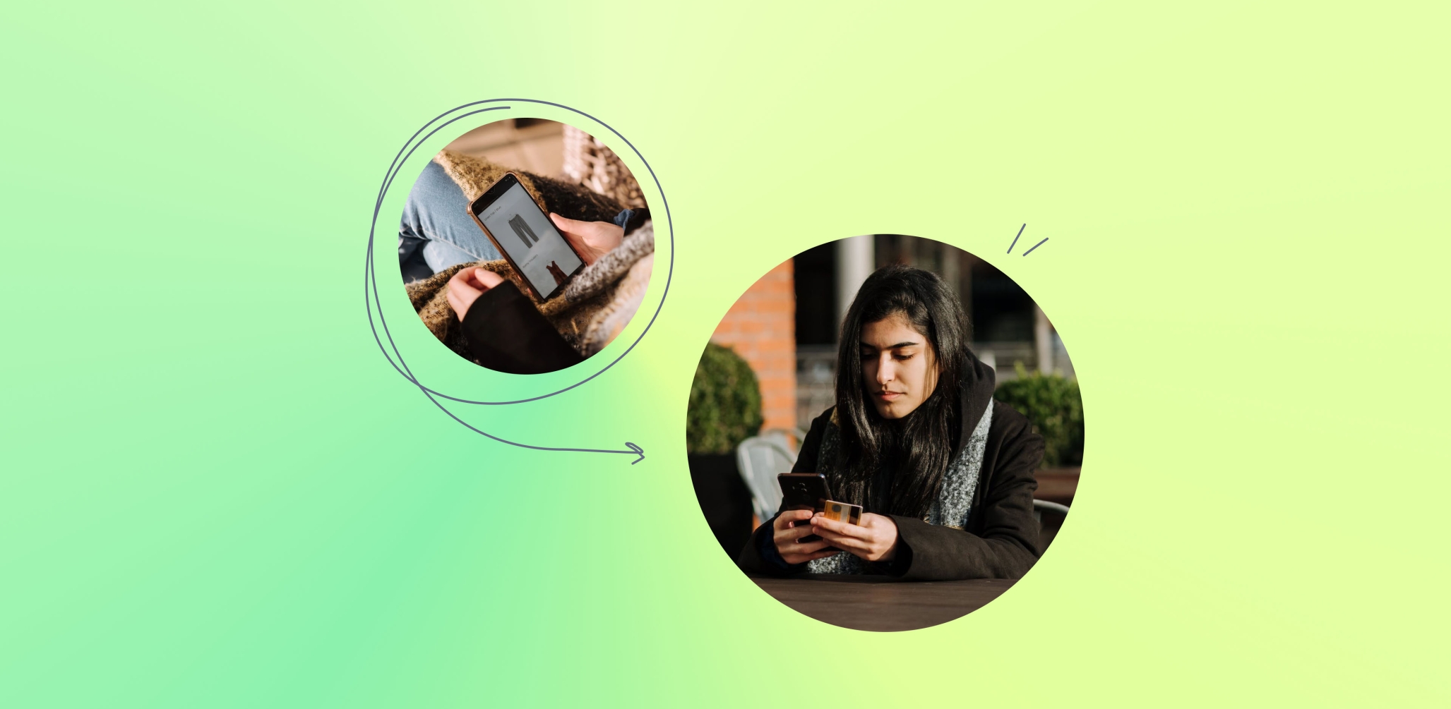 A person shopping on their cellphone