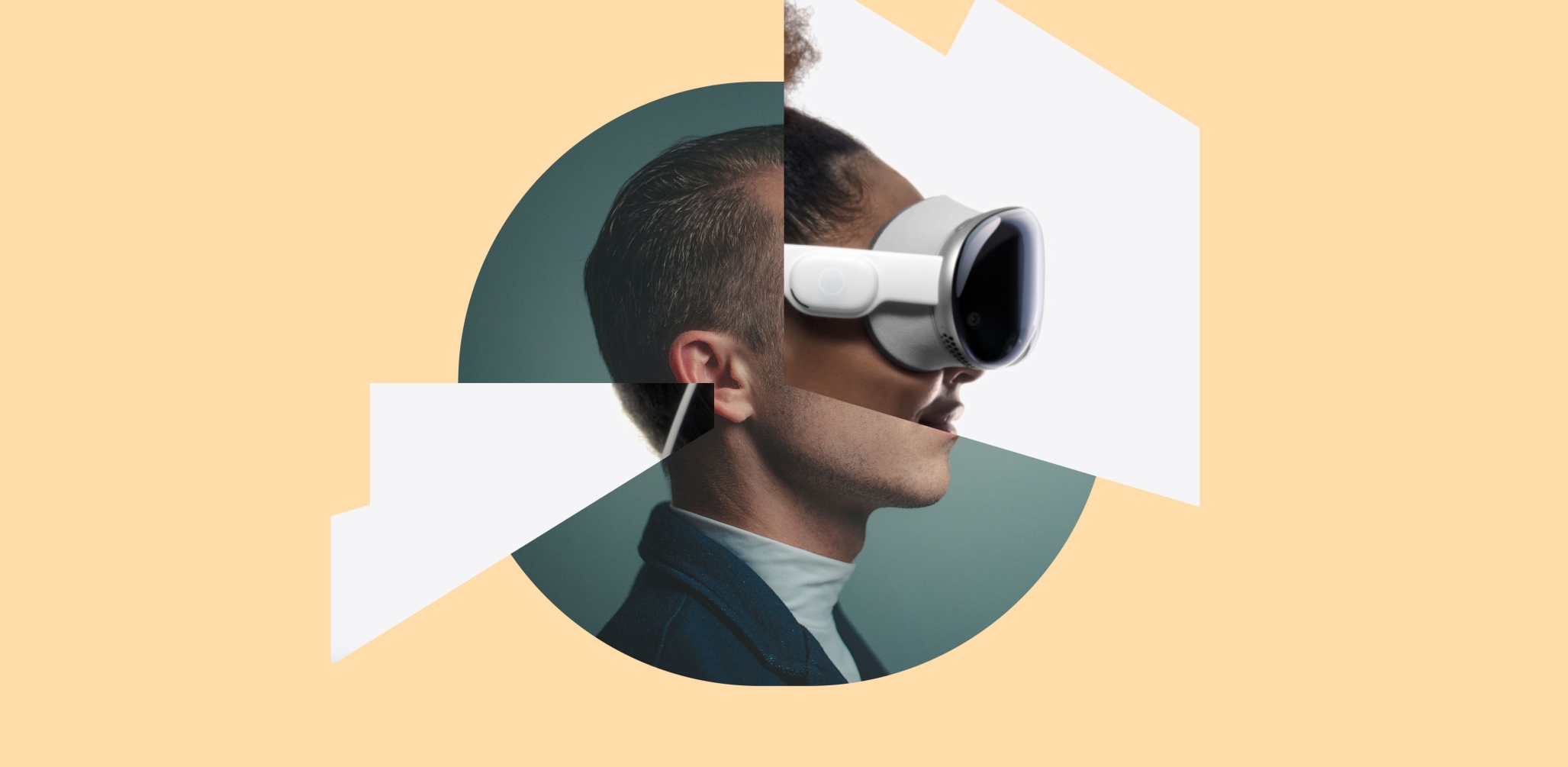 A person wearing a AR headset