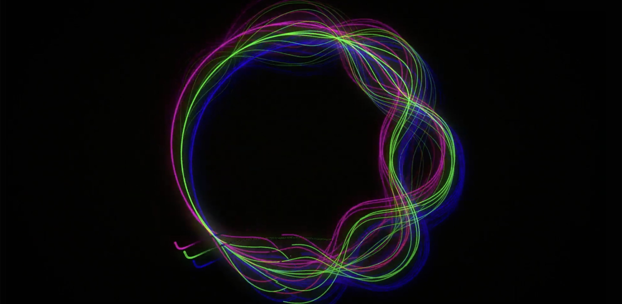 Color sounds wave shape into a circle