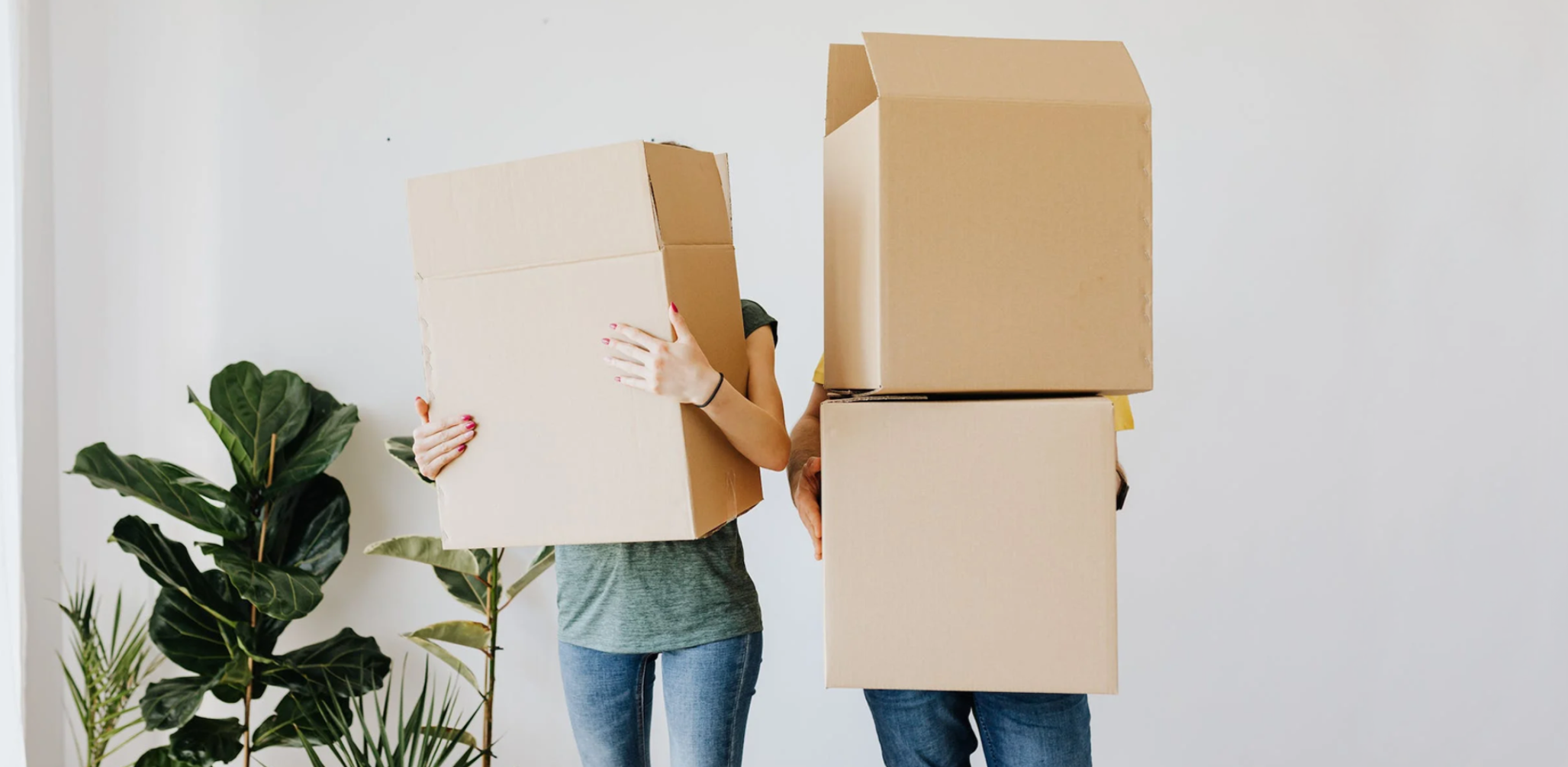 People holding boxes for prime day