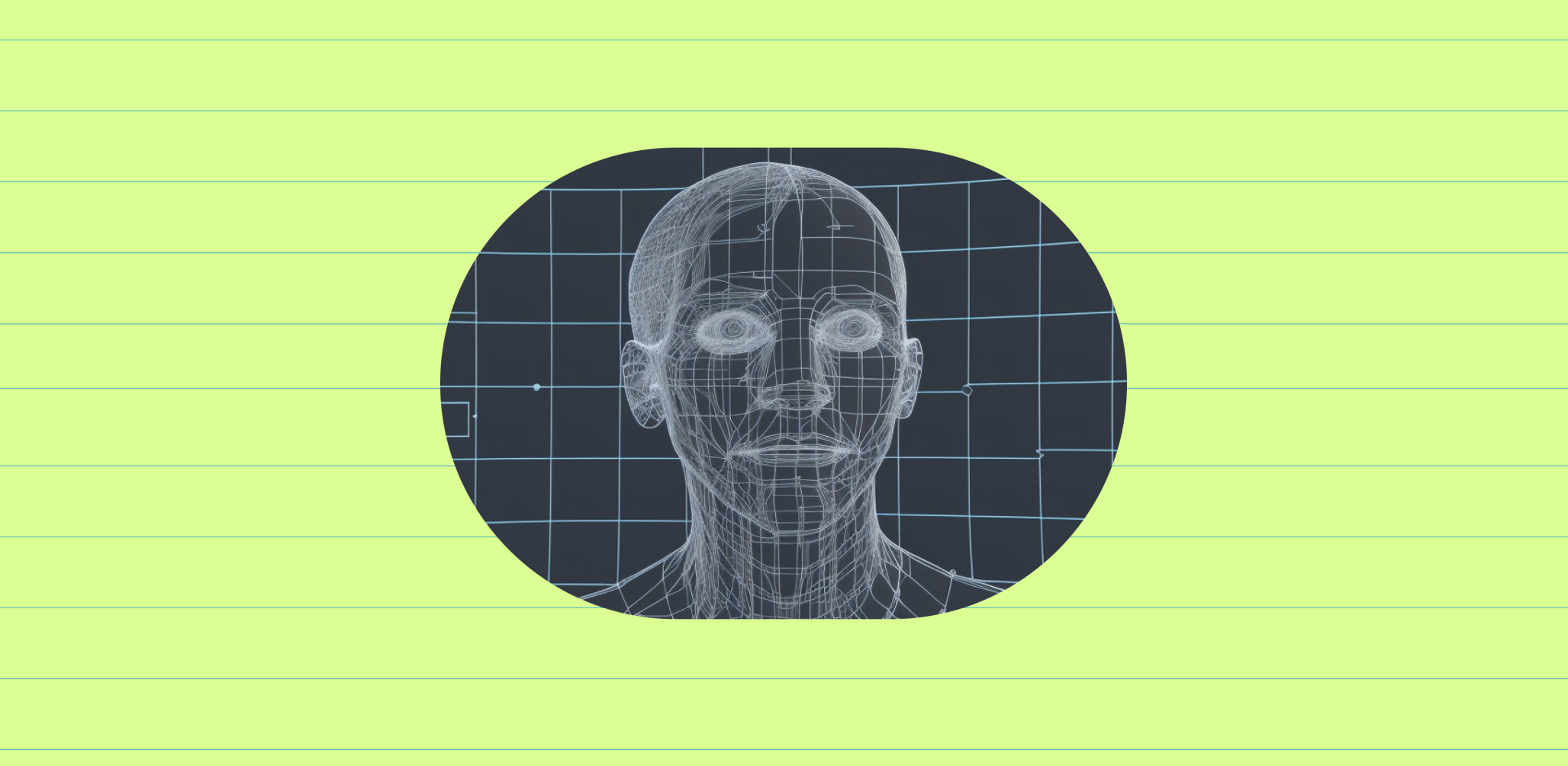 A computer generated skeleton with guidelines around it