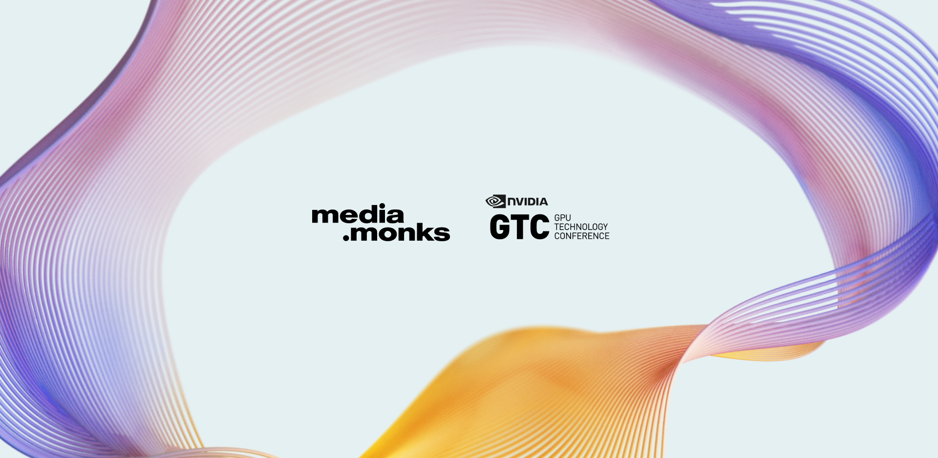 Abstract image that features the Media.Monks and NVIDIA GTC logos.
