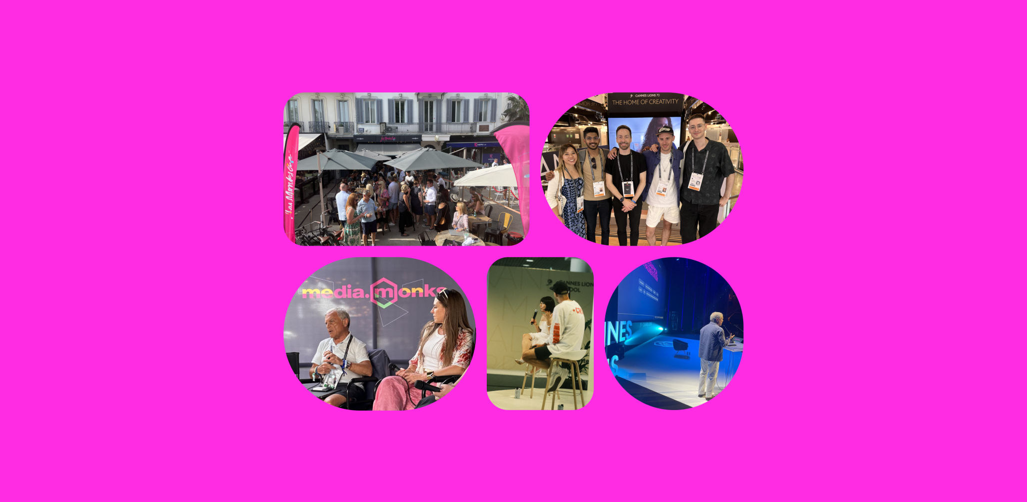 collage of photos of people on stage at Cannes Lions 2023