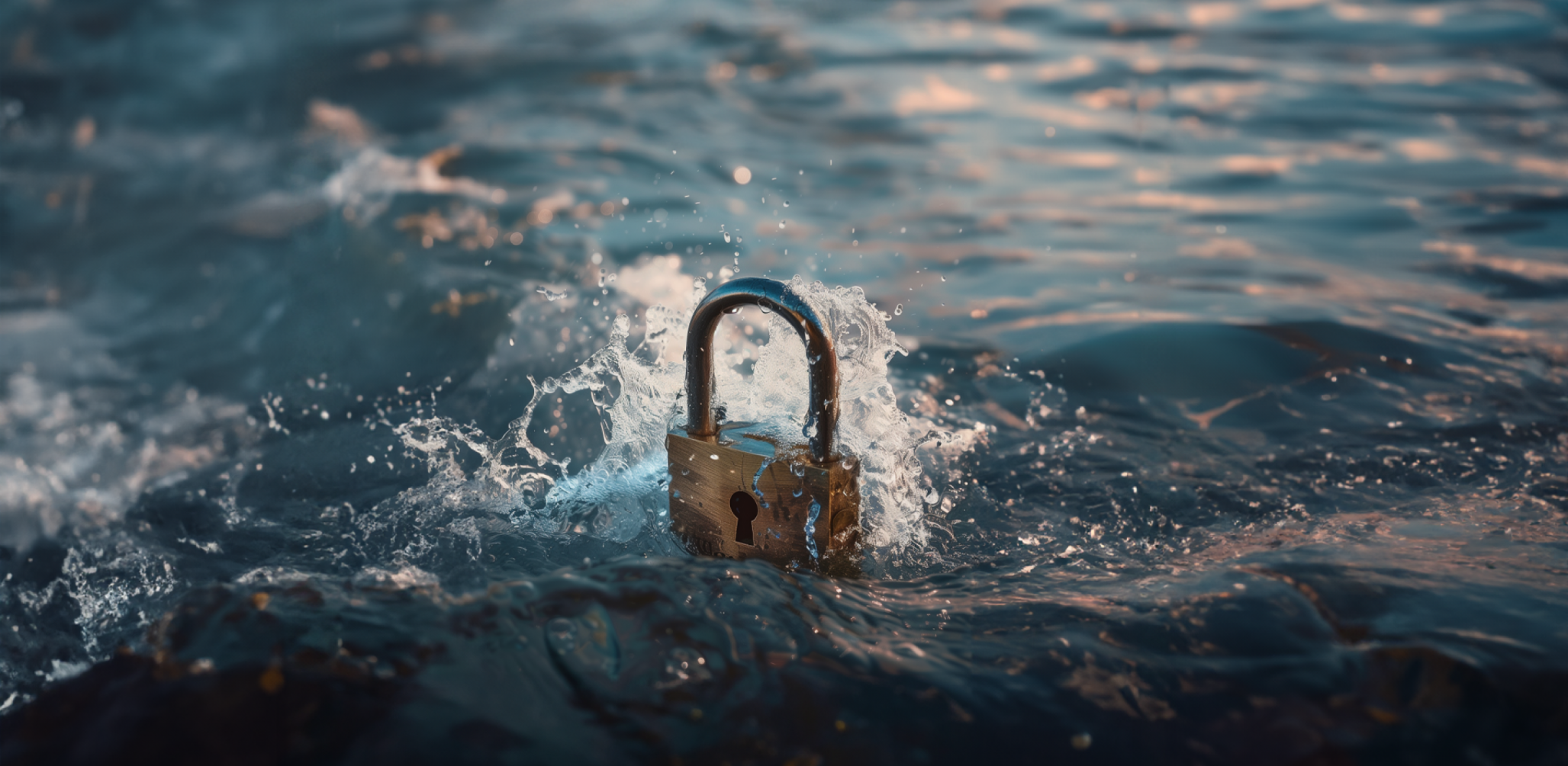 A lock being overtaken by a wave