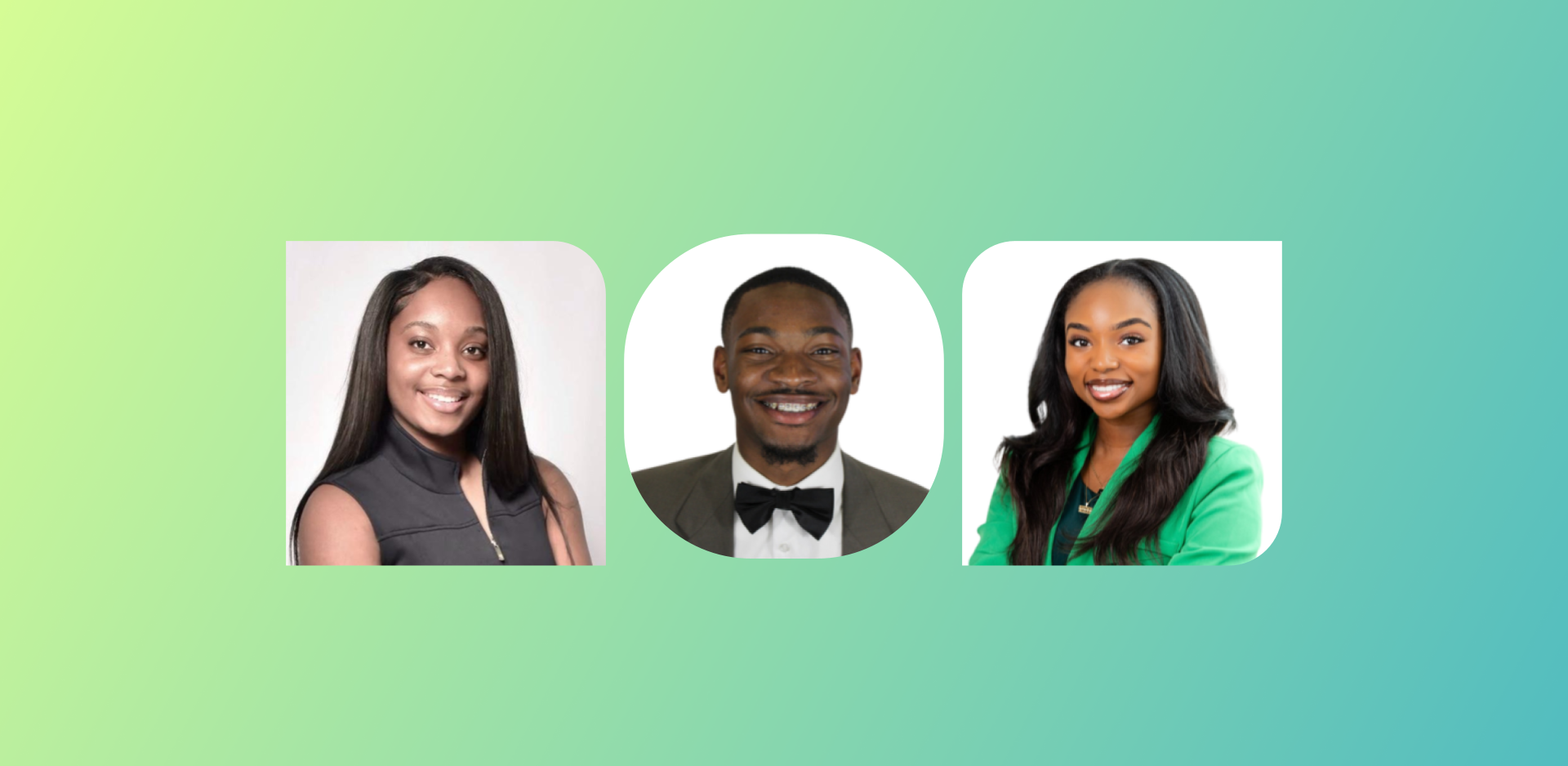 Collage featuring headshots of our three newest S4 Fellos: Aaliyah Hall, Thaddaeus Moore and Paige Davis