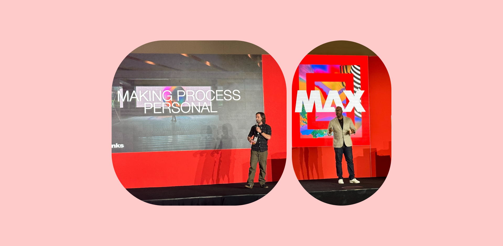 Scenes from the Adobe Max stage.