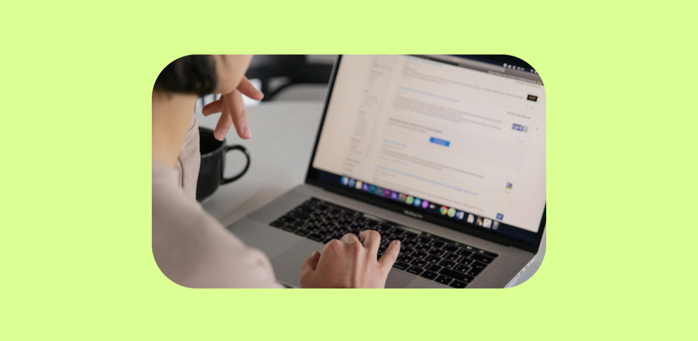 A person typing on a computer
