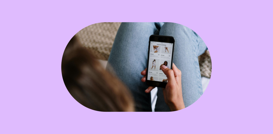 A person shopping on a cellphone