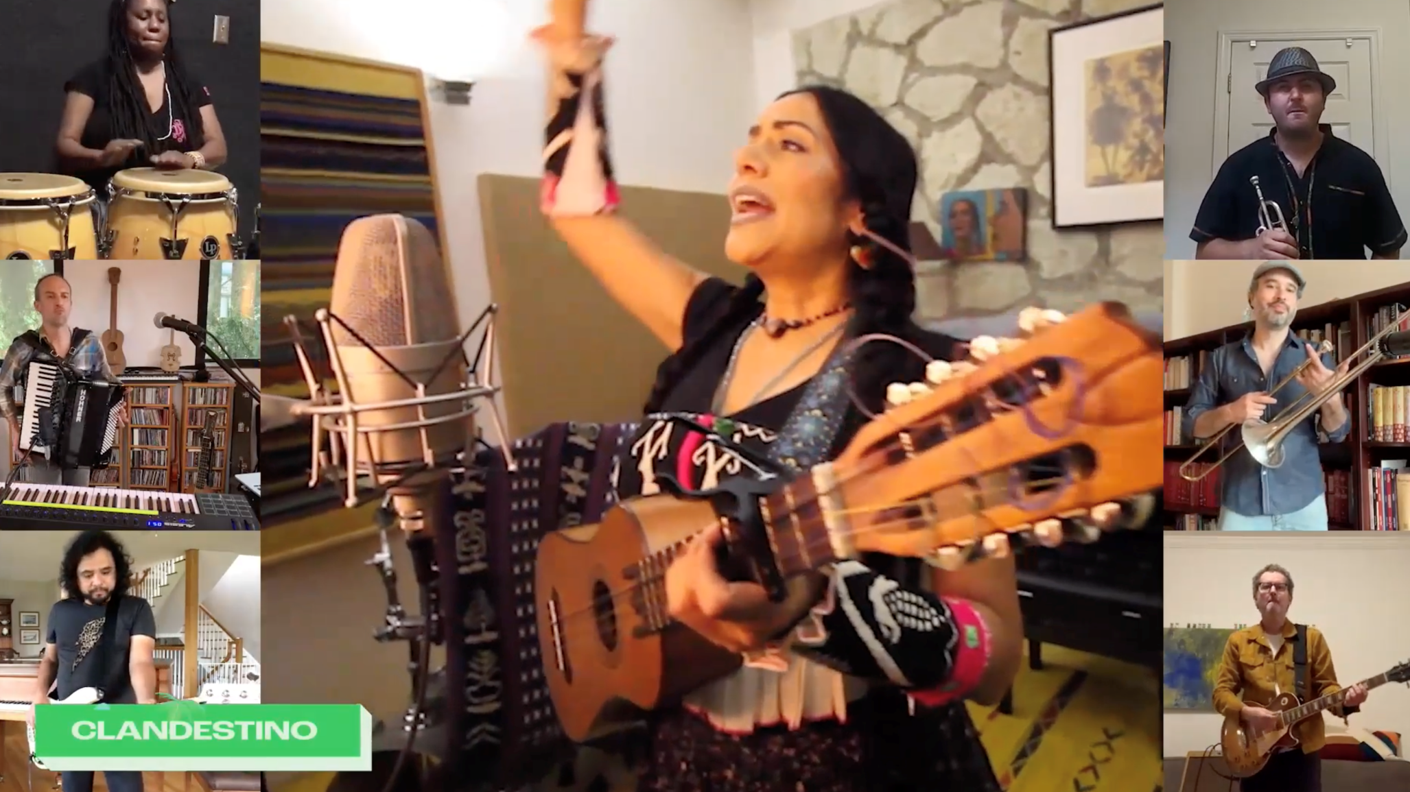 Musicians performing remotely at BRIC’s Celebrate Brooklyn! Festival