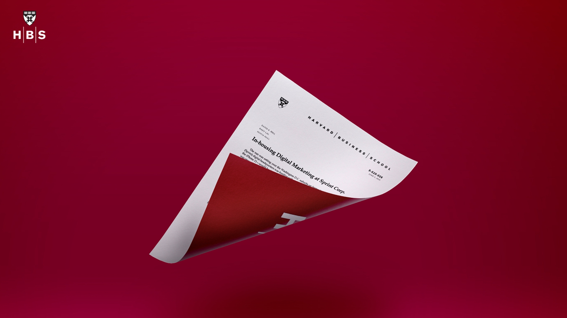Harvard business sheet on a red background