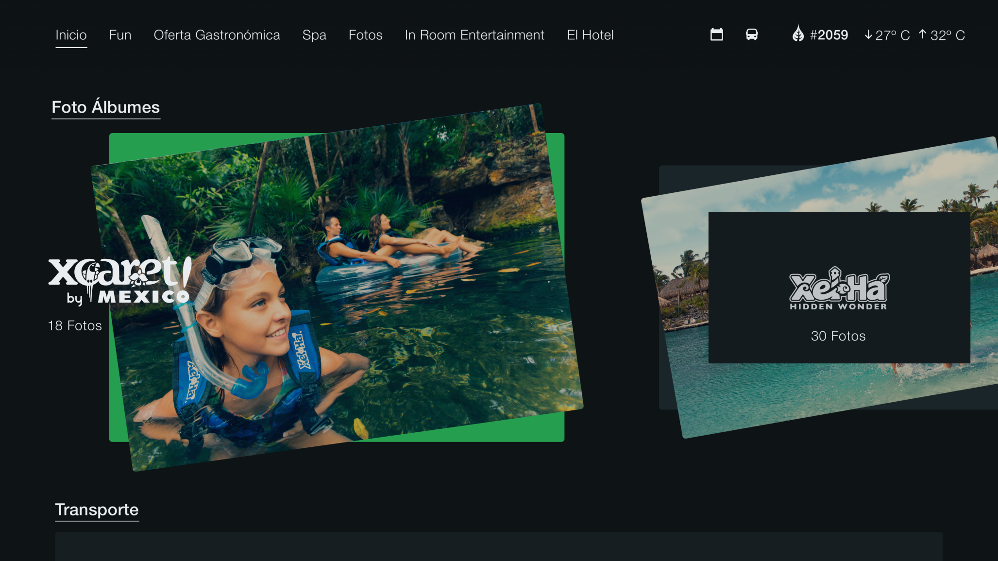 An digital photo album shows pictures from a family vacation