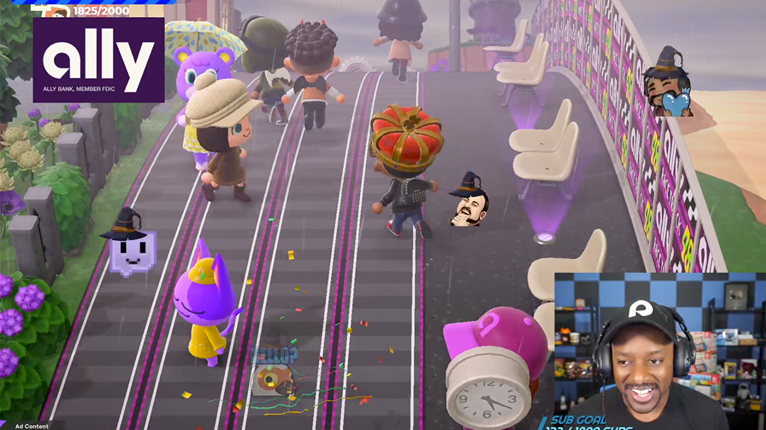 Ally island video game showing 3D characters racing