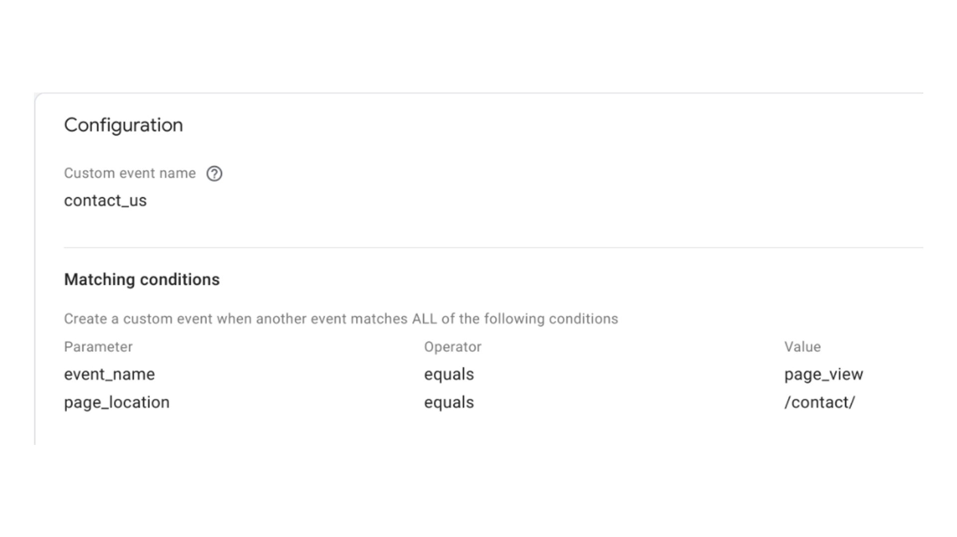 Google analytics interface