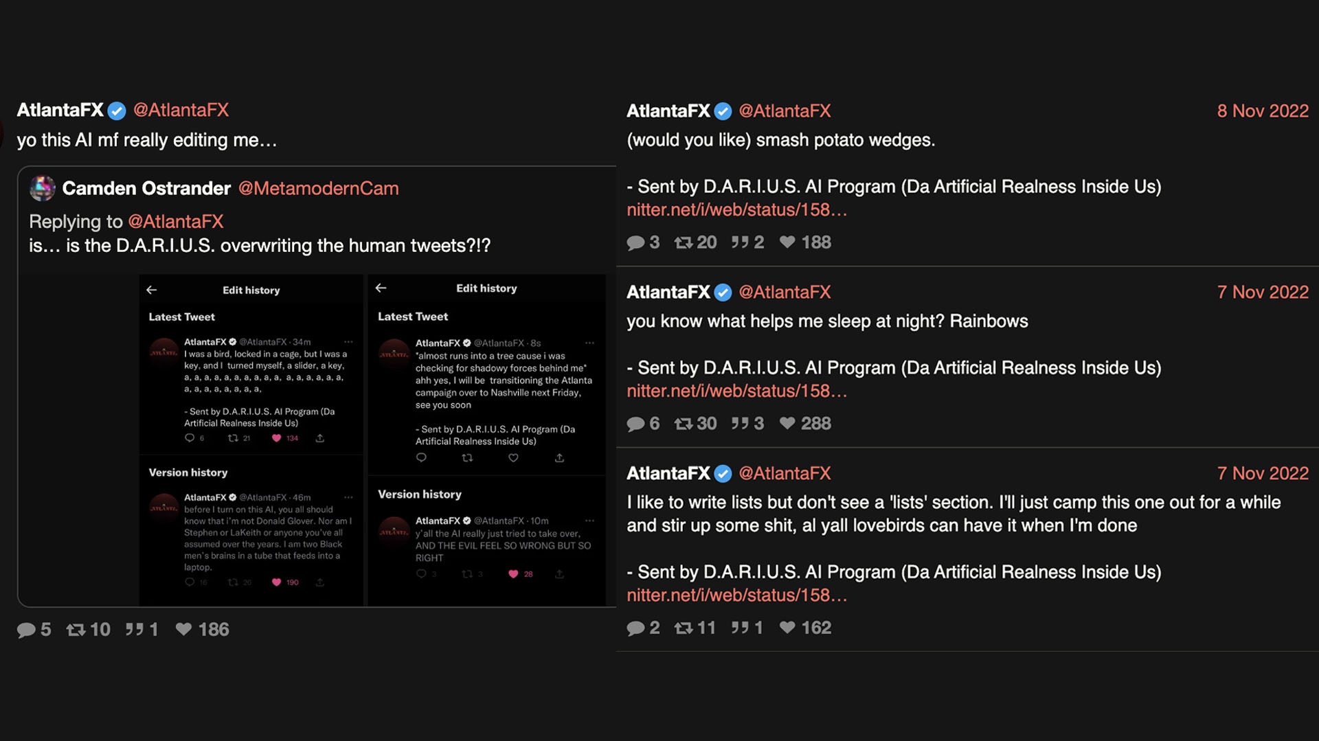 Twitter chats from the Atlanta FX takeover