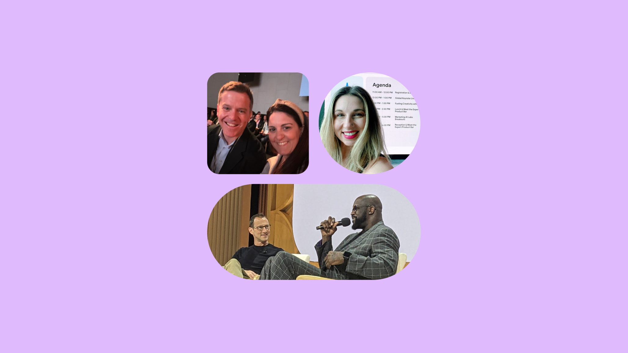 Images of Media.Monks team members at Google Marketing Live, and Shaquille O'Neal being interviewed onstage