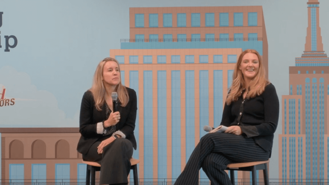 Samantha Lynch and Heather Stuckey share the Brand Innovators stage, engaged in conversation.