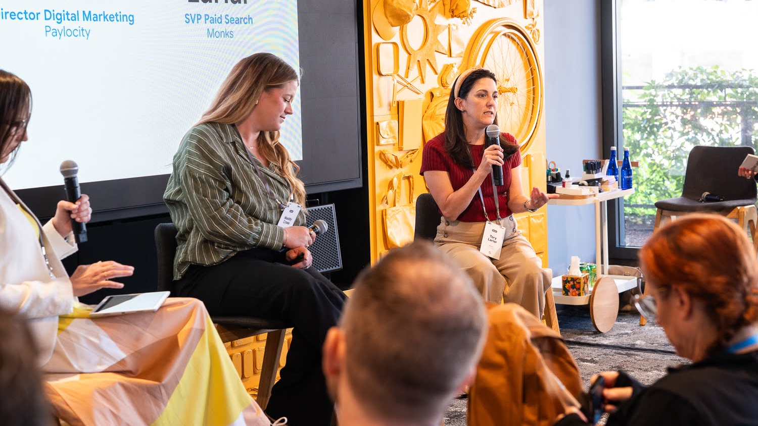 Monks' Victoria Lariar and Paylocity's Maddy Cross speaking at Google Think Leads 2025