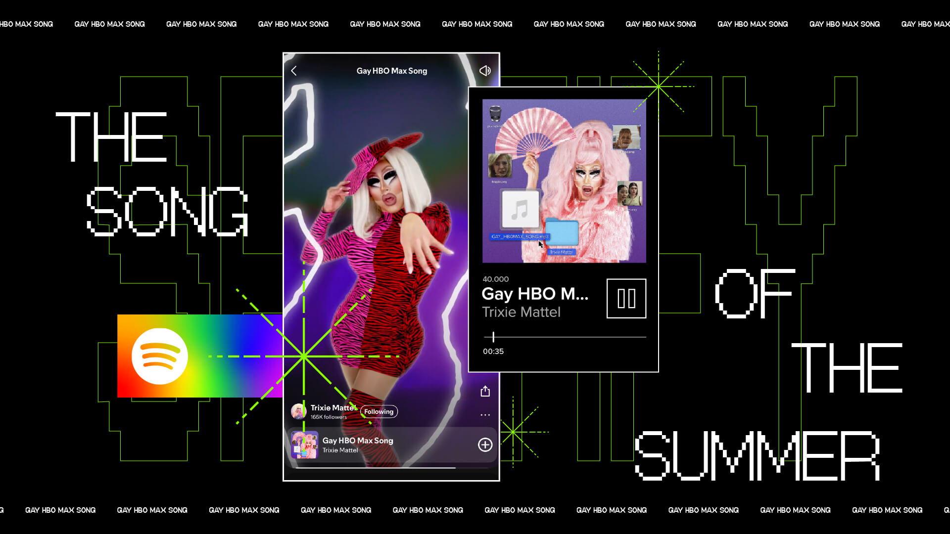 "The Song of Summer" for the Gay HBO Max song on Spotify with the Spotify UI playing the song.