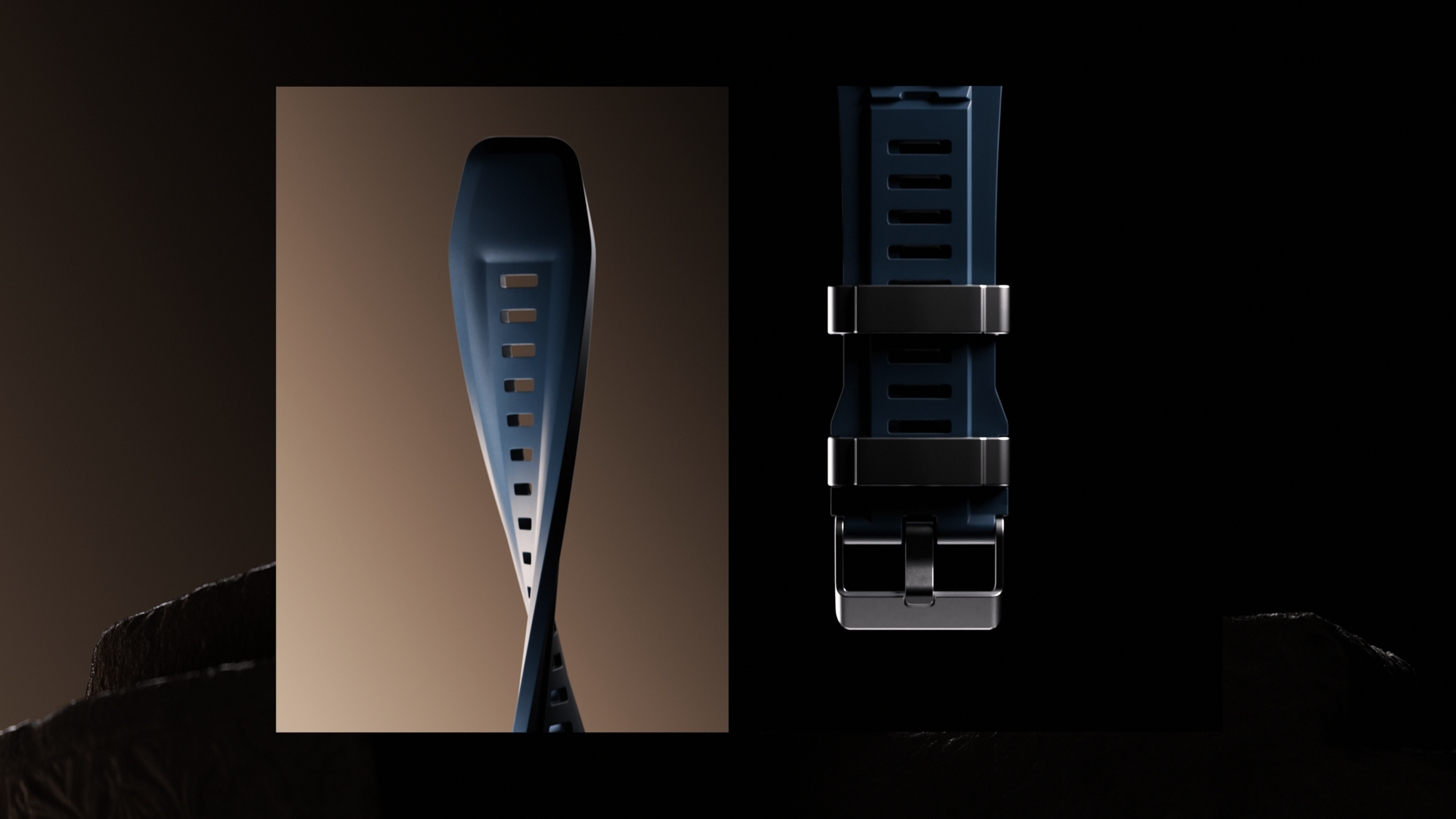 Hyper realistic animation of a boAt_Enigma watch with a closeup of the strap.