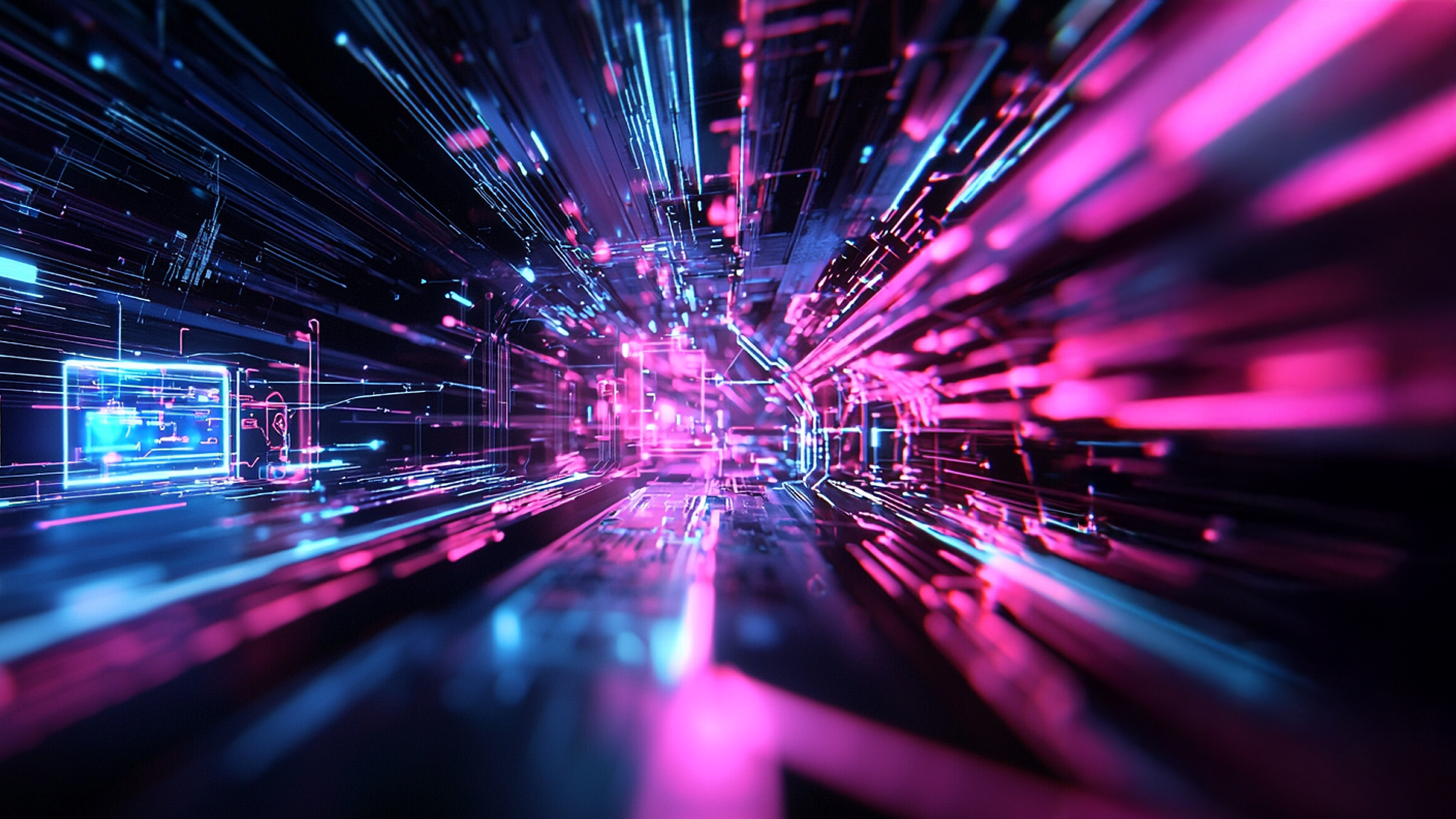 an abstract image resembling a tunnel made of technology