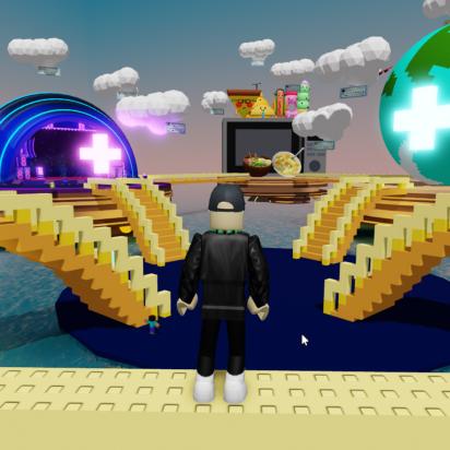 A VR simulation of a character in the metaverse