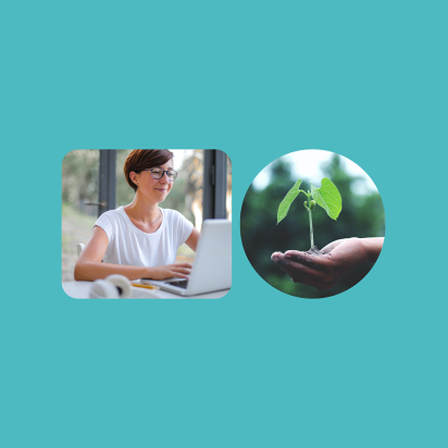 A person on a laptop