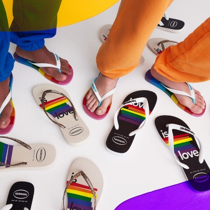 Havaianas flip flops in different colors and styles