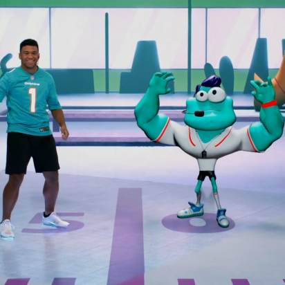 Coach Terry from GoNoodle and Tua exercising