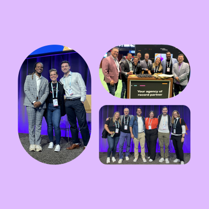 Collage of images featuring the Media.Monks team at Salesforce Connections 2024.