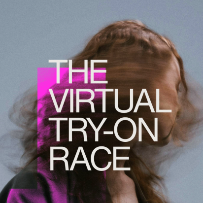 A woman shaking her long brown hair with an all caps title