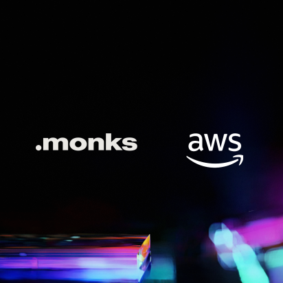 Image of the Monks and AWS logos side-by-side against a black backdrop.