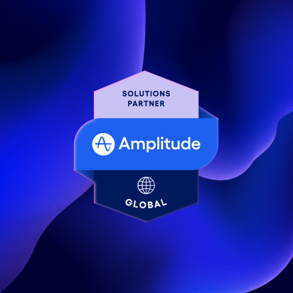 Amplitude Global Solutions Partner Monks announcement banner and badge