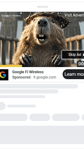 An ad for YouTube featuring the beaver.