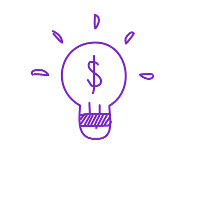 A illustration of a lightbulb with a money sign