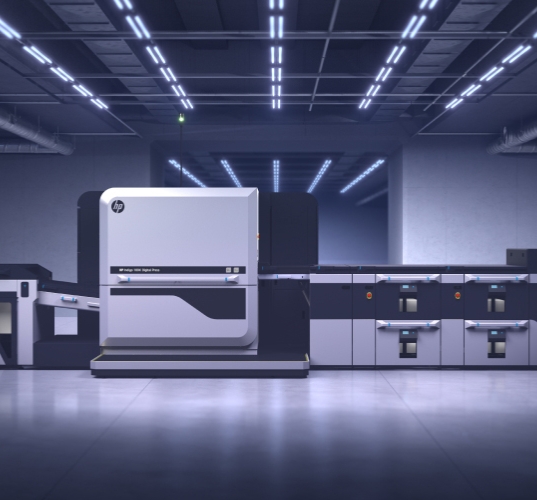 Large professional HP printer in an office