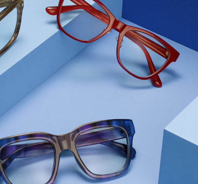 Glasses from FGX on a blue background
