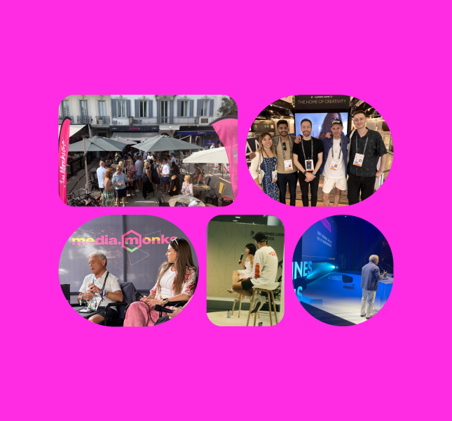 collage of photos of people on stage at Cannes Lions 2023