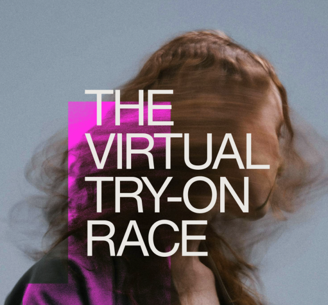 A woman shaking her long brown hair with an all caps title