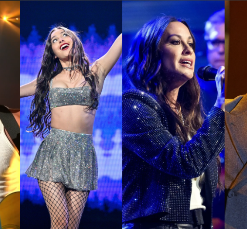 shawn mendes, olivia rodrigo, alanis morrisete and justin timberlake