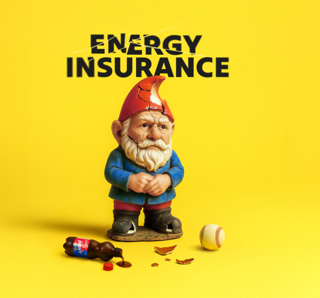 A broken gnome with a pony malta drink bottle and ball by it's feet