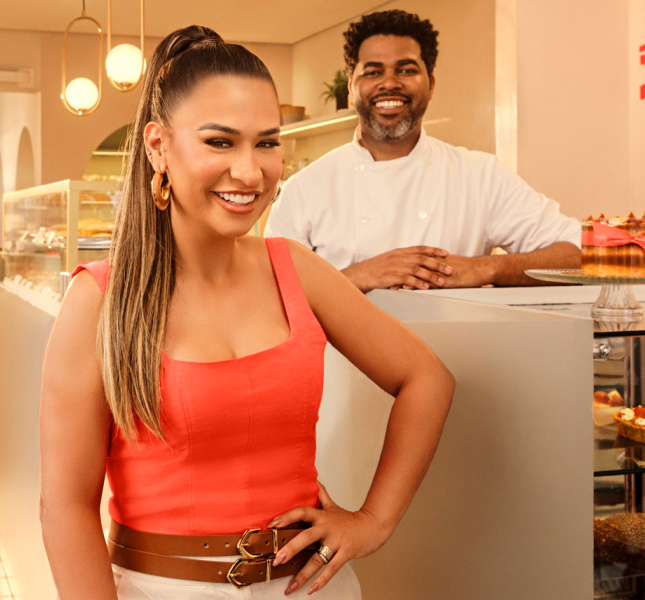 Simone Mends, the singer, in a bakery for the new Serena campaign