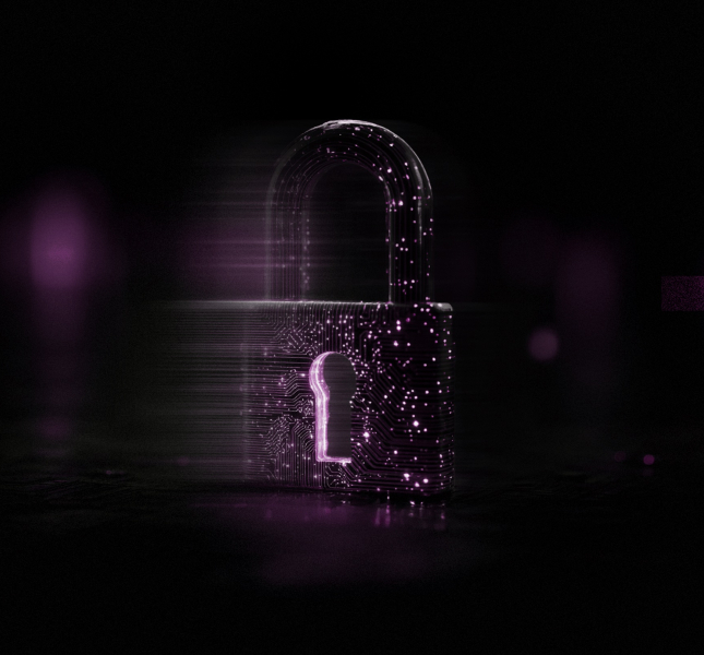 A bunch of lights in a lock form portraying data privacy