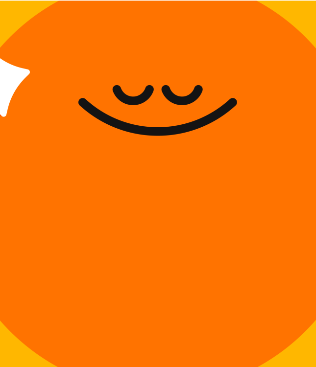 Orange graphic of Headspace's Ebb chatbot