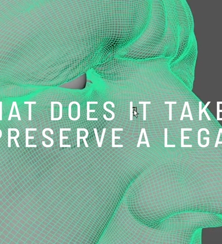 Close up of a 3D model of a face