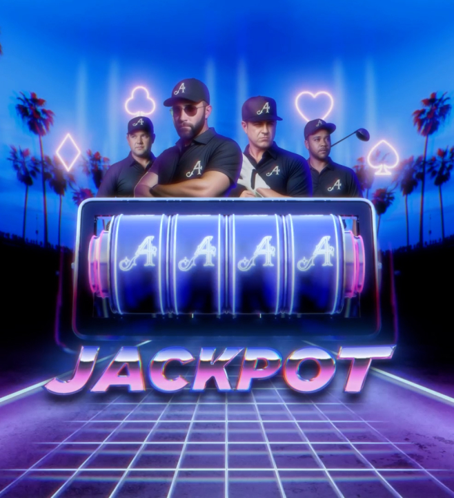 A slot machine with the ACEs team members on each column