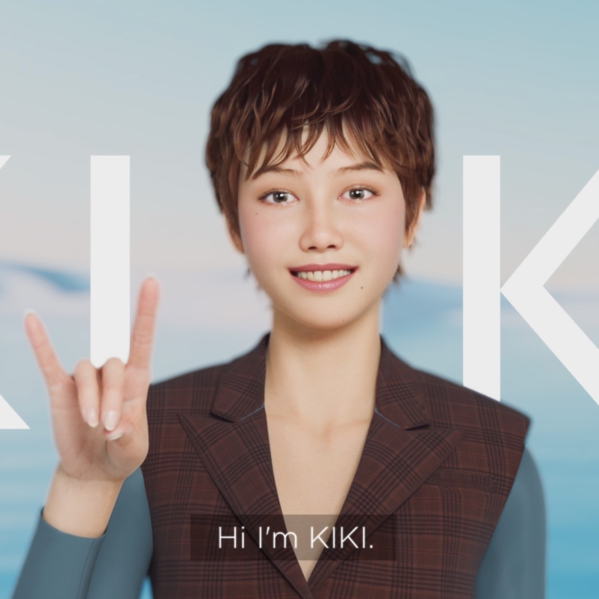 Kiki and japanese sign language avatar saying hi