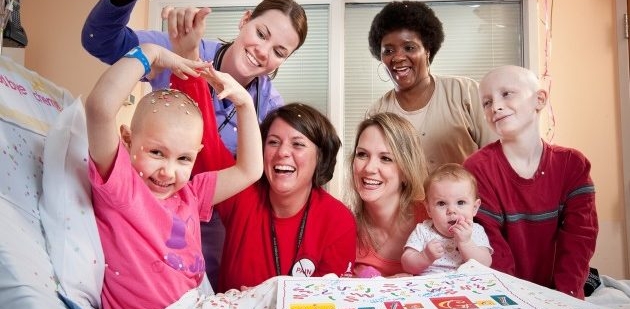 St. Jude Children's Hospital ad with children in a hospital